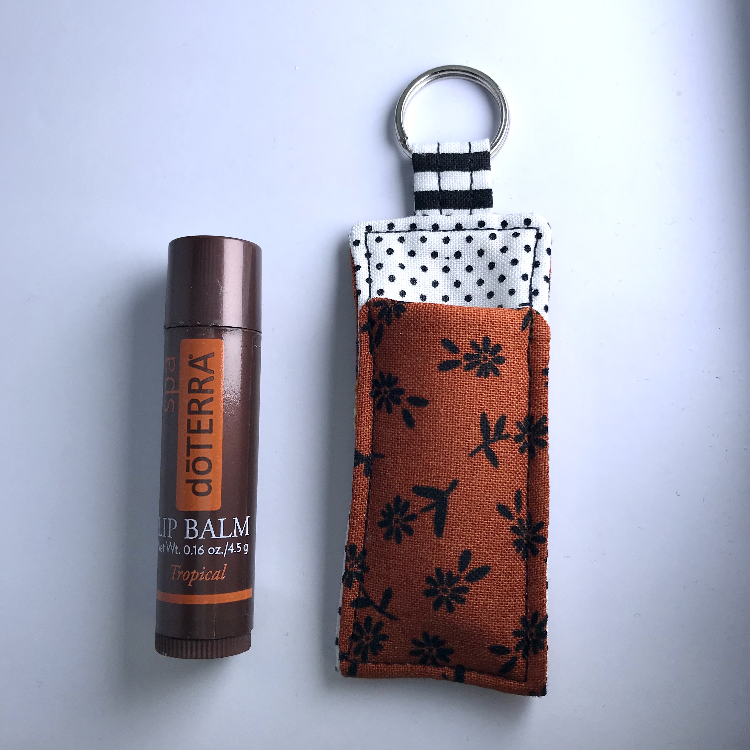 Lip Balm Holder, Autumn Polka Dot Material Momma