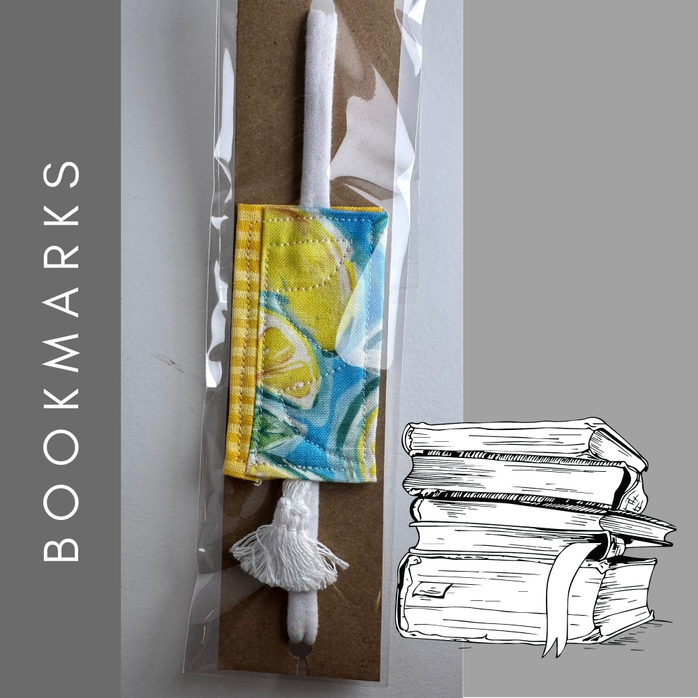 Quilted Bookmark, Bright Blue & Lemons Size & Fit Guide 