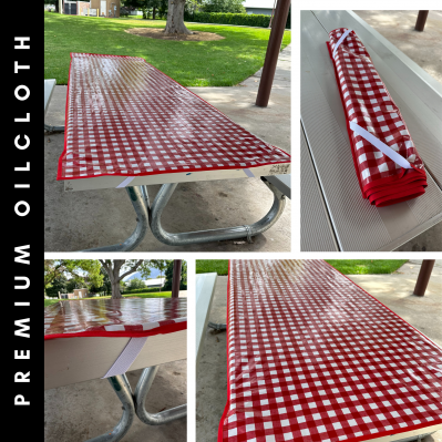 Premium Oilcloth "Stay-Put" PICNIC Tablecloth