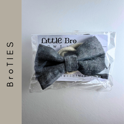 Bro TIE, Grey Linen-Looking