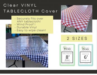 NEW! Clear Vinyl - Tablecloth Cover
