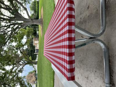 Fabric "Stay-Put" PICNIC Tablecloth, Red Gingham