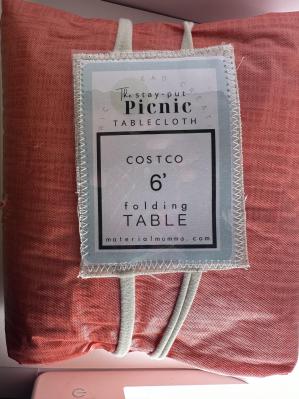 6 foot - PEVA "Stay-Put" PICNIC Tablecloth **OUTLET** - Salmon Pink