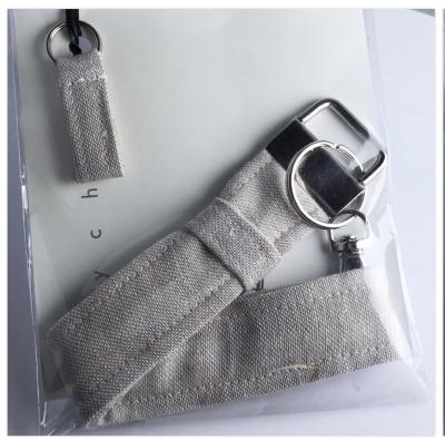 Beige Linen Keychain w/ Bonus Zipper-Pull!
