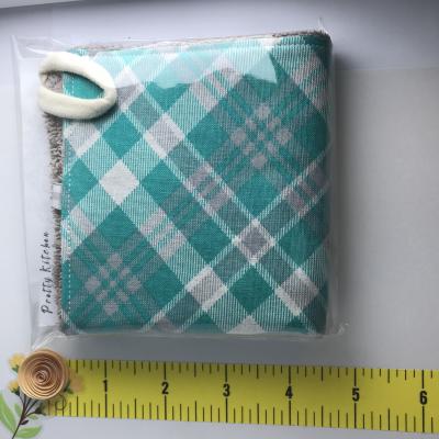 Dish Cloth/Hot Pad - Plaid Turquoise