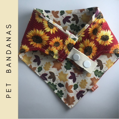 PET Bandana, FALL Leaves & Sunflowers