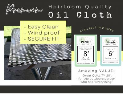 "Stay-Put" Premium Oil Cloth Tablecloth "Stay-Put" Premium Oil Cloth Tablecloth