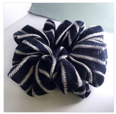 Knit Navy Stripe XL Scrunchies