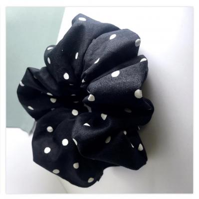 Black w/ White Dots XL Scrunchy