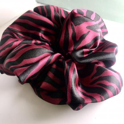 Luxury Pink Satin Zebra Scrunchie