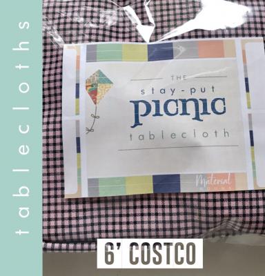 "Stay-Put" Pink Small Gingham, 6' Tablecloth "Stay-Put" Pink Small Gingham, 6' Tablecloth