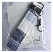 Multi Blue Stripe Keychain Dangle