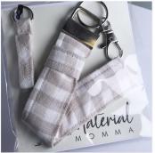 Beige Check Keychain w/ Bonus Zipper Pull!