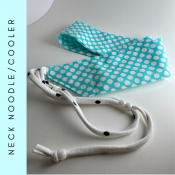 Adjustable, reusable neck cooler with water beads. To activate the water beads:  SOAK in cold/icy water for 1-3 hours, and rewet as needed. Between uses, hang out to dry for 3-5 days. 