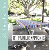 Large:  8’ - fits most Pavilion Picnic tables
